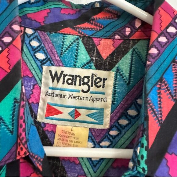 Vintage Wrangler Aztec Pearl Snap - Picture 5 of 5